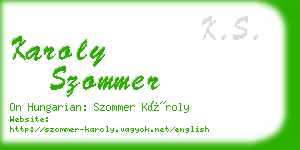 karoly szommer business card